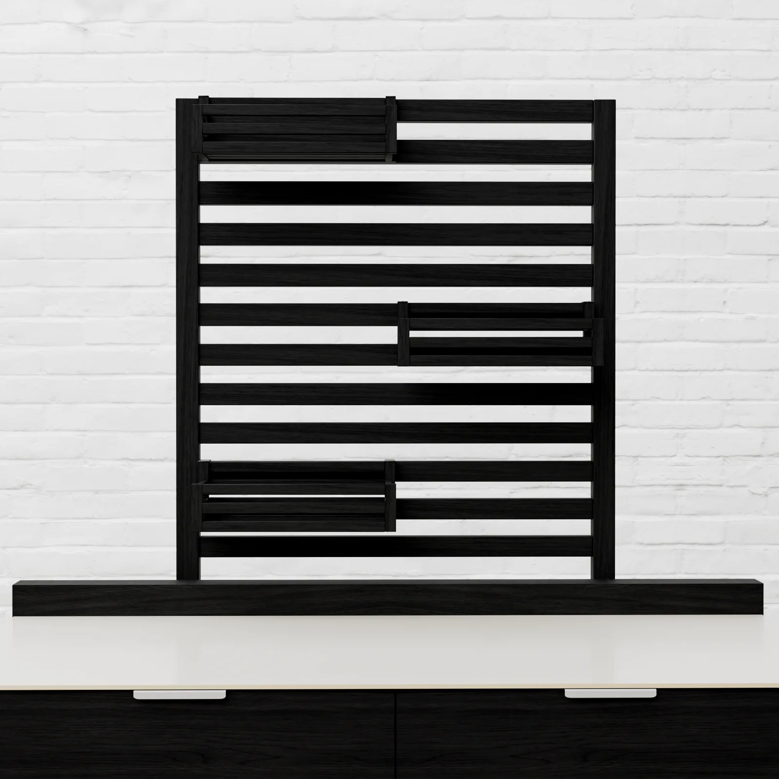 Draco Grills Draco Grills Teak Carbon Line Modular Outdoor Kitchen Add on Slatted Shelf with Hook on Boxes — view 2 of 4