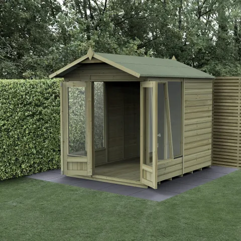 Beckwood Apex Summerhouse 8×6 – Double Door – 5 Windows – 1 Opening