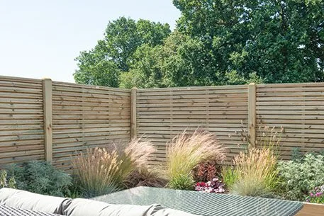 1.8m x 1.8m Pressure Treated Contemporary Double Slatted Fence Panel — view 2 of 5