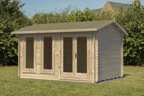 Chiltern 4.0m x 3.0m Log Cabin Single Glazed with Felt Shingles and Underlay