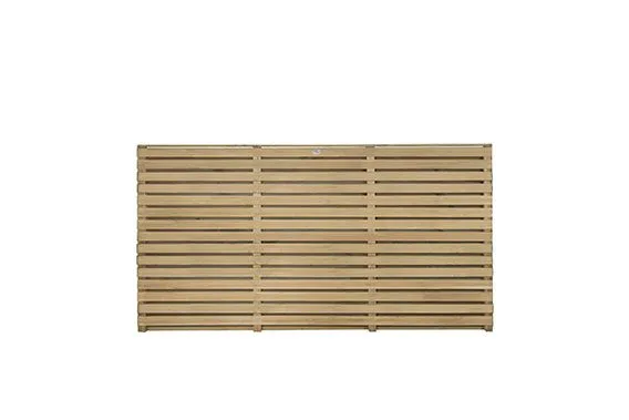 1.8m x 0.9m Pressure Treated Contemporary Double Slatted Fence Panel — view 3 of 5