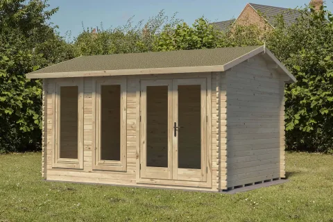 Chiltern 4.0m x 3.0m Log Cabin Single Glazed 24kg Felt, No Underlay