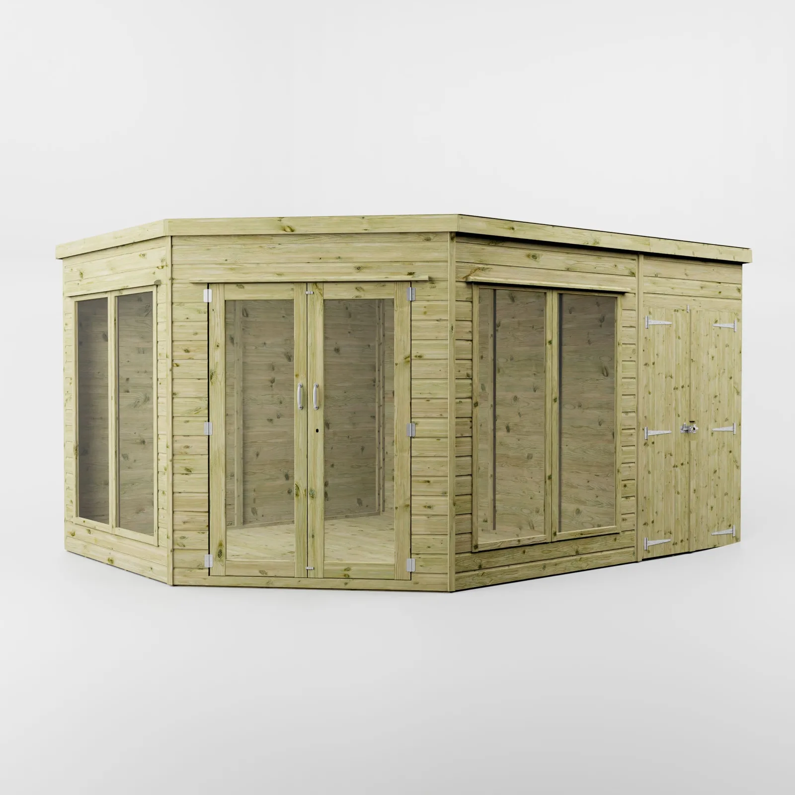 Mercia Garden Products Premium Corner Summerhouse with Side Shed — view 2 of 3