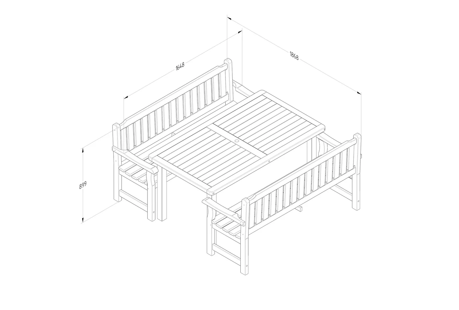 Rosedene Set 1 – Benches & Table set — view 3 of 3