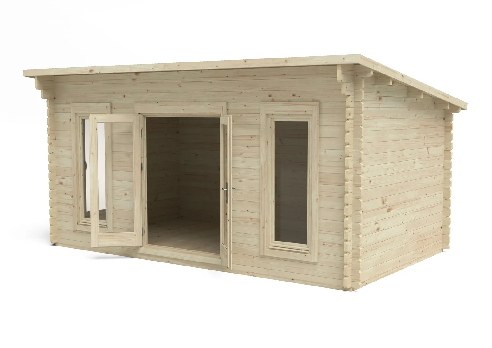 Elmley 5.0m x 3.0m Log Cabin Double Glazed 24kg Polyester Felt, Plus Underlay — view 3 of 7