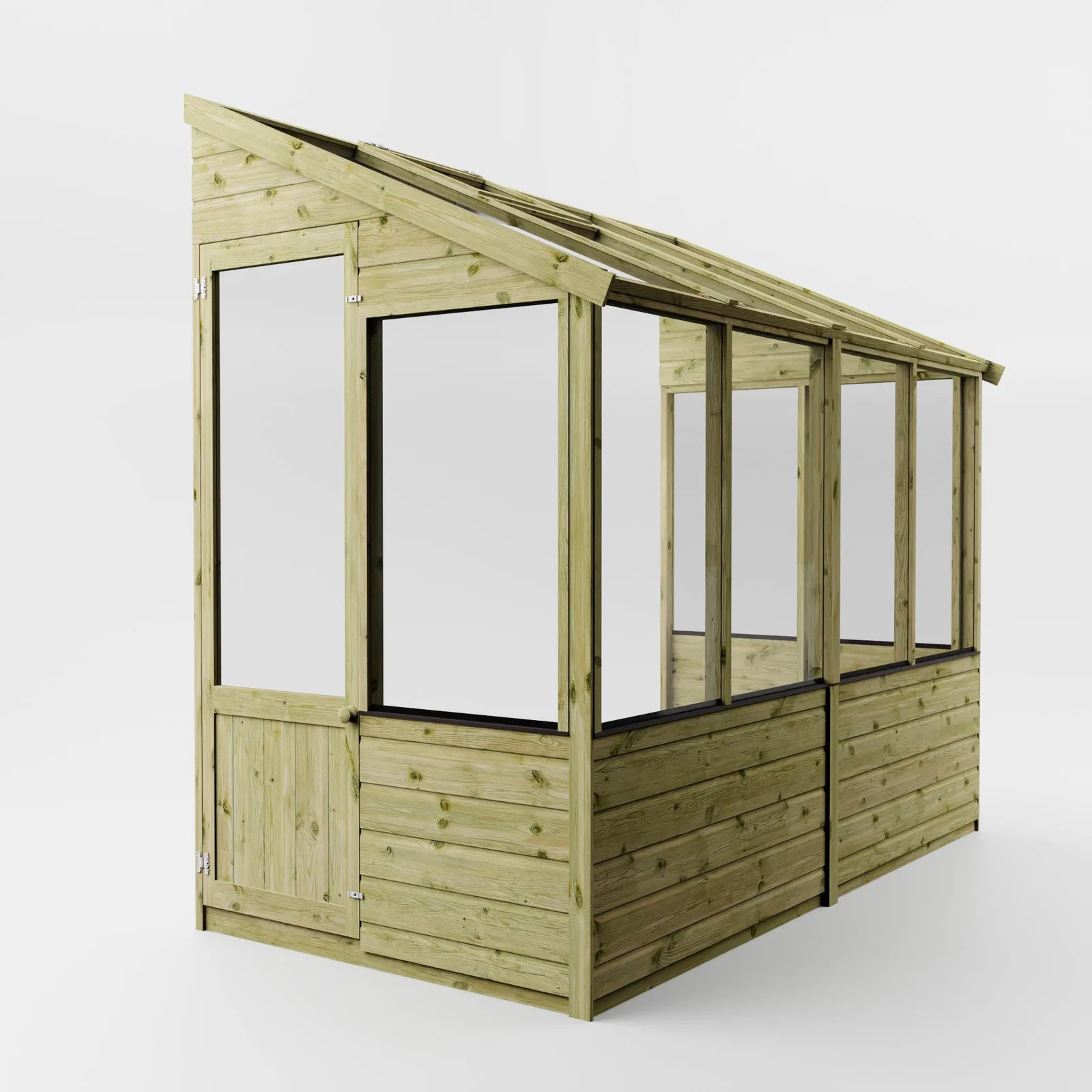 Mercia Garden Products 8 x 4 Evesham Lean-to Pent Wooden Greenhouse — view 2 of 10