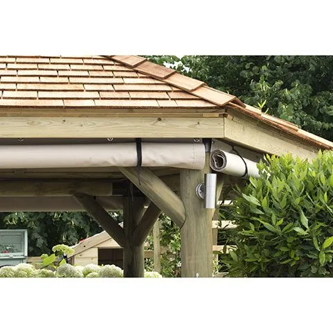 3m Premium Hexagonal Wooden Garden Gazebo Curtains – Cream — view 2 of 3