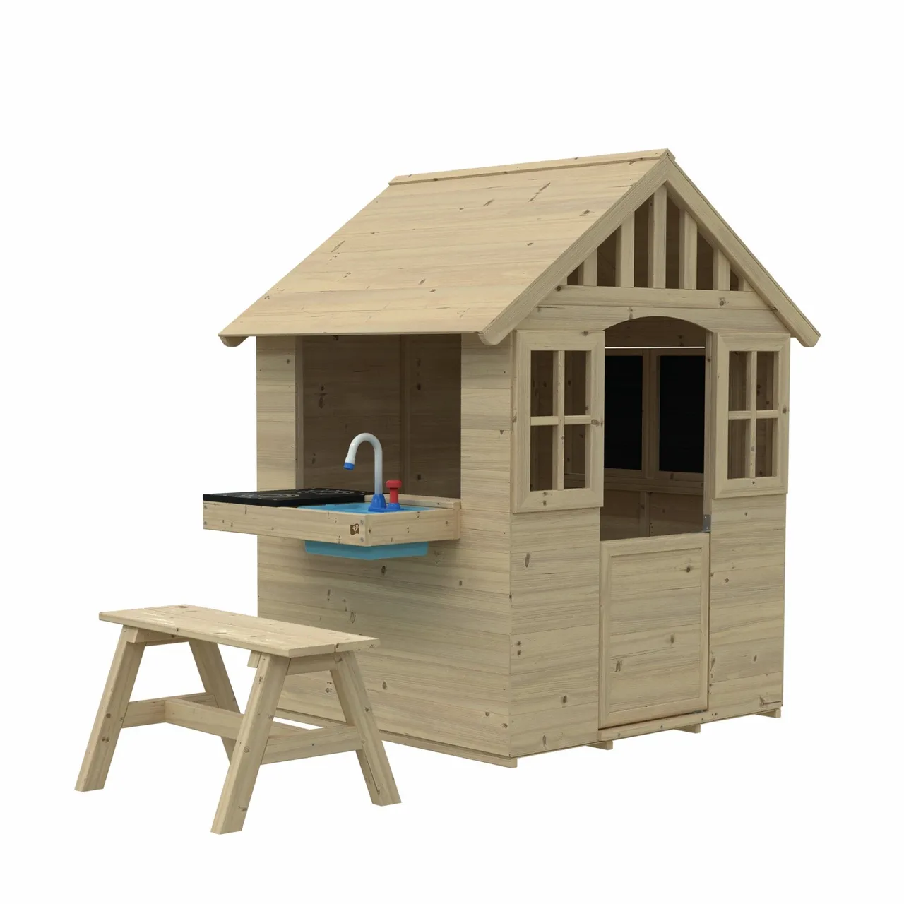 TP Toys Dandelion Cottage Playhouse with Mud Kitchen, Table & Bench and Shutters - FSC® certified — view 2 of 3