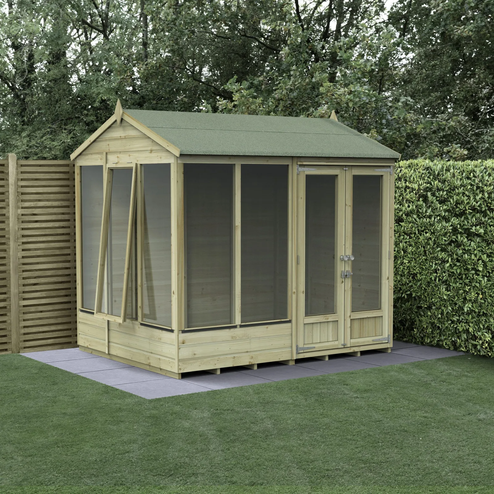 Beckwood Reverse Apex Summerhouse 8×6 – Double Door – 5 Windows – 1 Opening — view 2 of 18