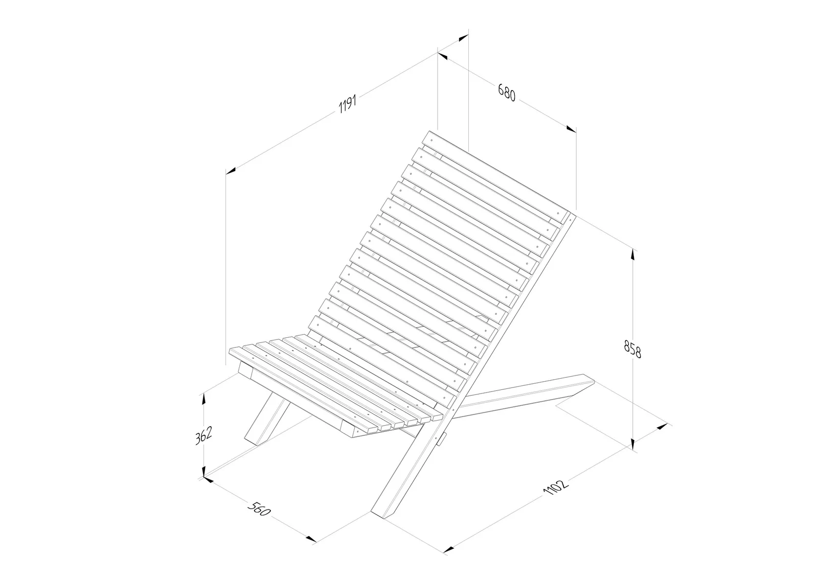 Slatted Chair — view 3 of 7