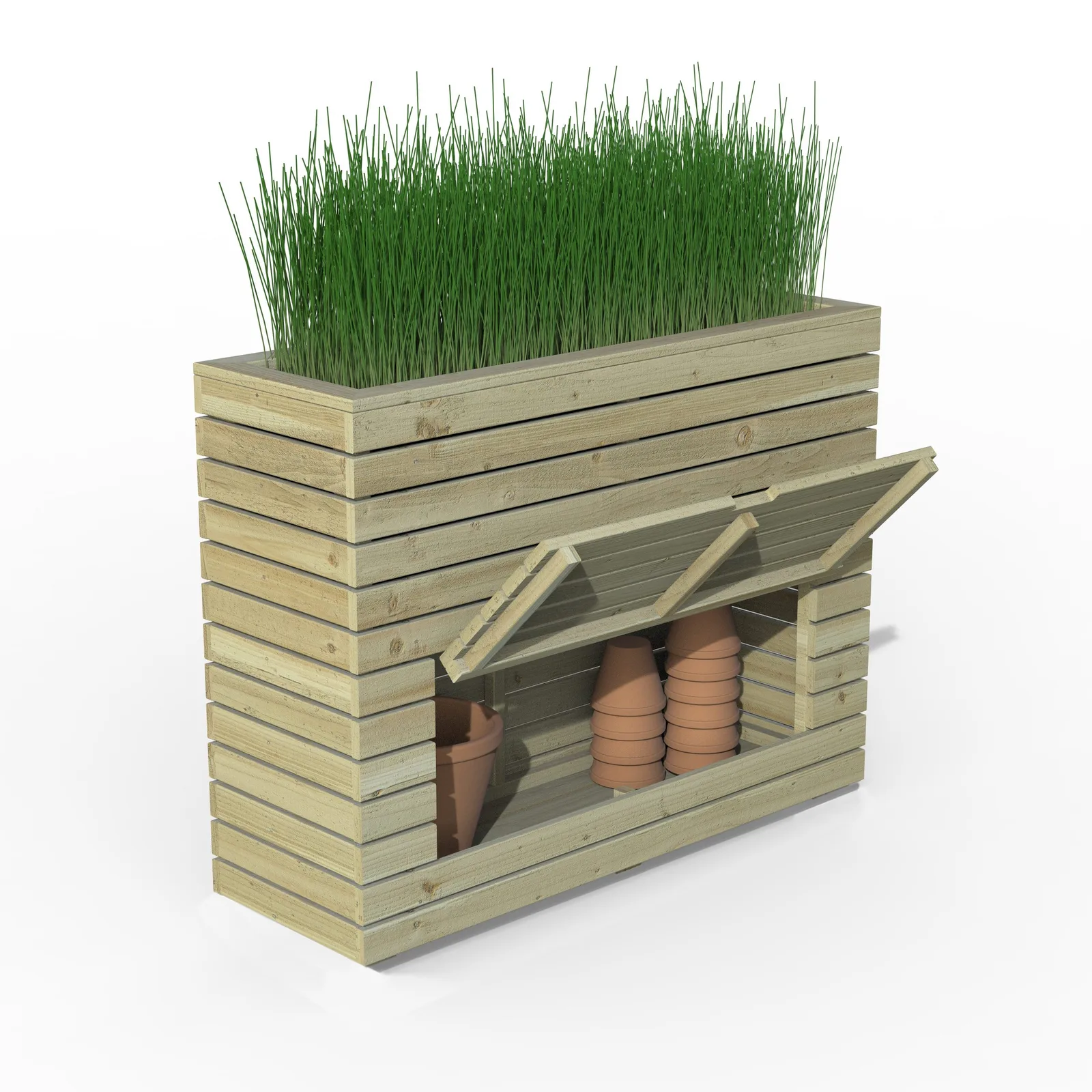Tall Linear Planter with Storage — view 3 of 6