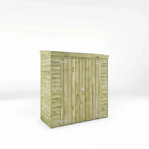 Mercia Garden Products 6 x 2'6 Value Overlap Double Door Pent Storage Shed