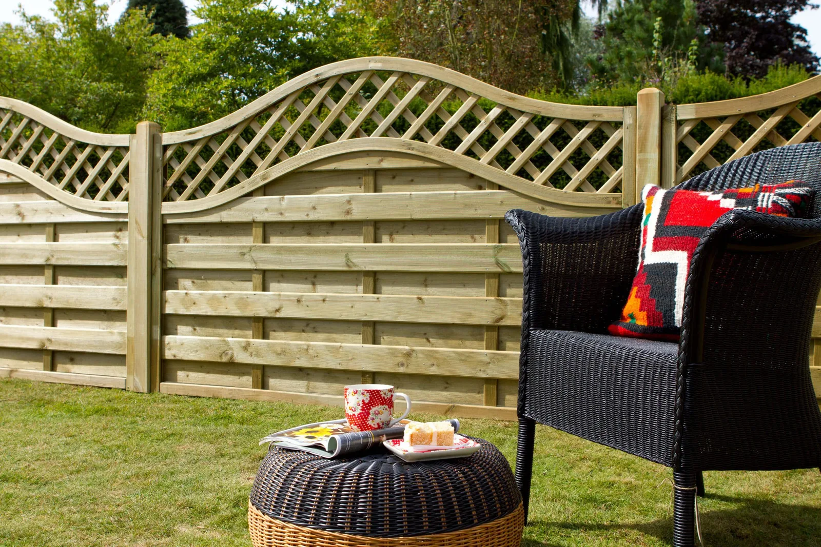 1.8m x 0.9m Pressure Treated Decorative Europa Prague Fence Panel