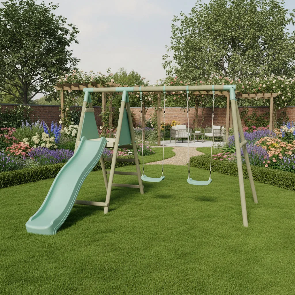 Mercia Garden Products Double Swing with Slide — view 2 of 8