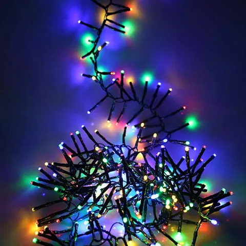 Noma Noma Christmas 360, 480, 720, 960, 2000 Multifunction Cluster Lights with Green Cable - Multi Colour