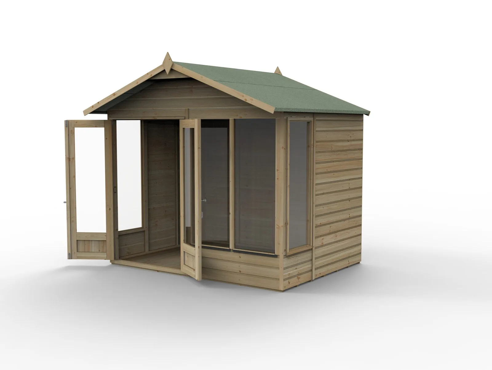 Beckwood Apex Summerhouse 8×6 – Double Door – 4 Windows – 1 Side Opening — view 3 of 18