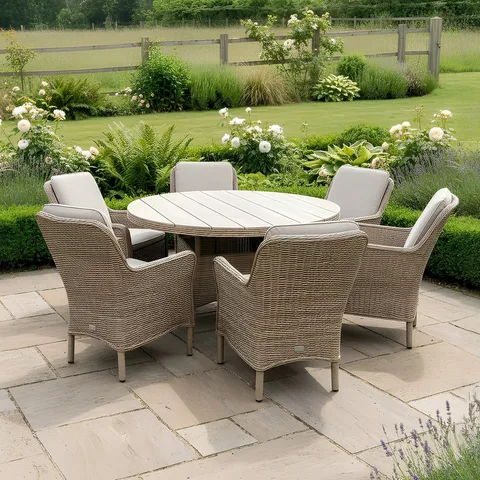 Bracken Outdoors Bracken Outdoors Ashford Weave 6 Seat Round Dining Rattan Garden Furniture Set