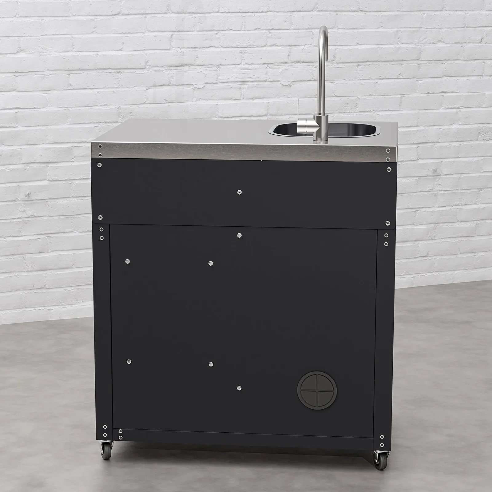Draco Grills Draco Grills Titan Outdoor Kitchen Black Sink Cabinet with Stainless Steel Top — view 2 of 4