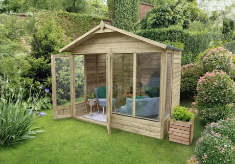 Beckwood Apex Summerhouse 8×6 – Double Door – 4 Windows