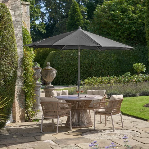Platinum Platinum Riva 3m Round Crank and Tilt Anthracite Garden Parasol