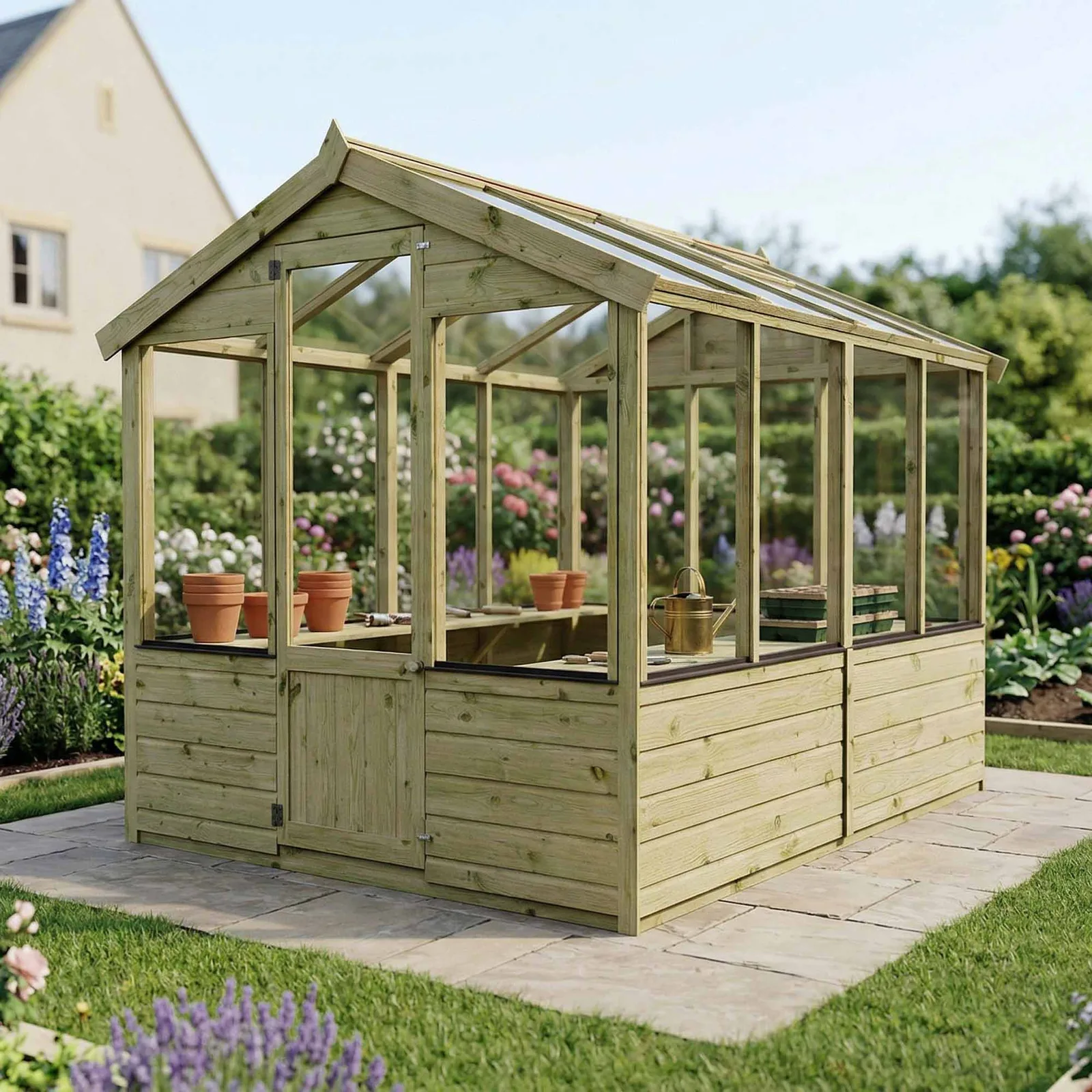 Mercia Garden Products Evesham Wooden Greenhouse — view 2 of 3