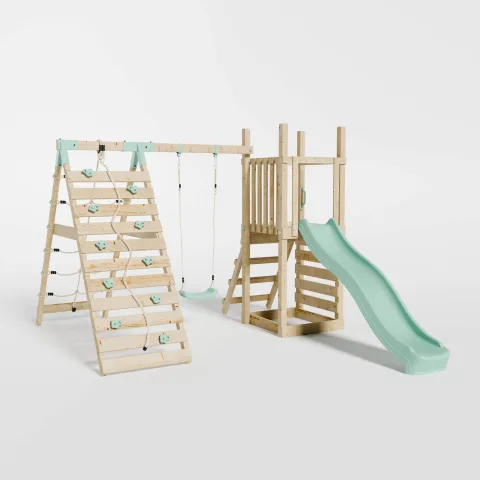 Mercia Garden Products Climbing Frame with Slide, Swing & Climbing Wall