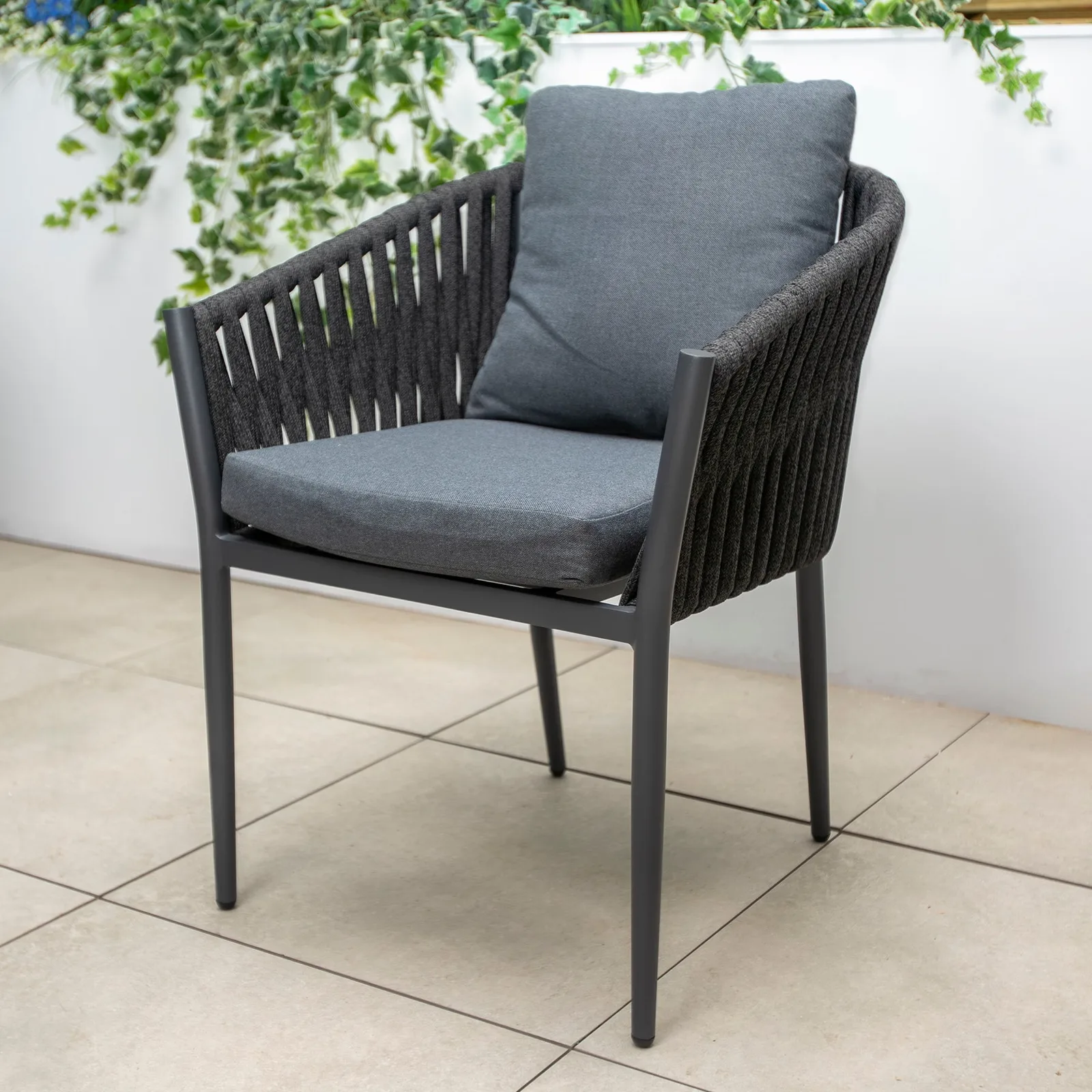 Bracken Outdoors Bracken Outdoors Maldives Rope Aluminium 6 Seat Rectangular Garden Dining Bench and Chair Set — view 2 of 8