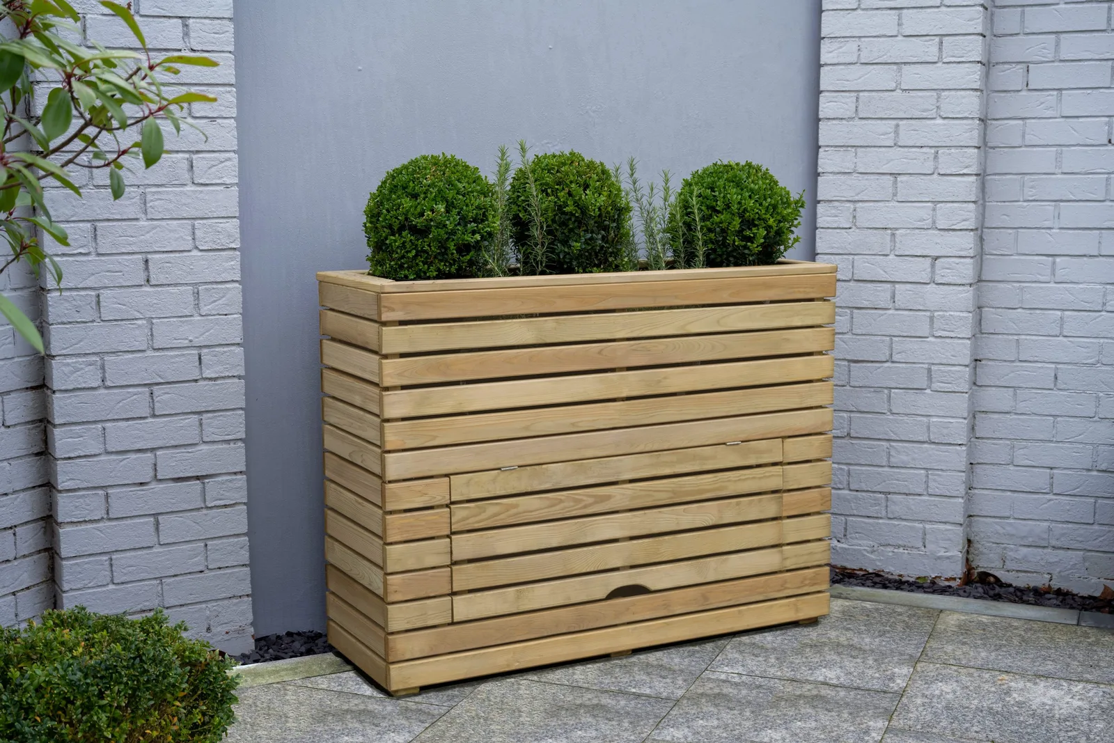 Tall Linear Planter with Storage