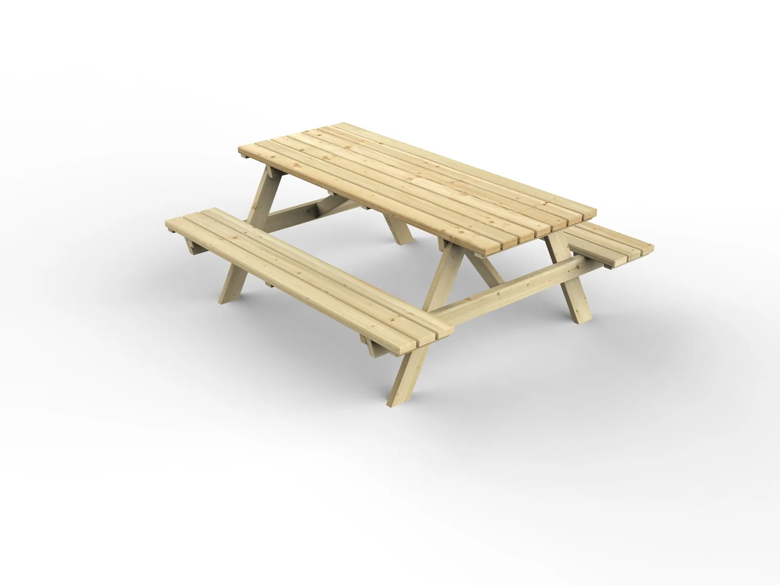 1.7m Rectangular Picnic Table — view 2 of 9