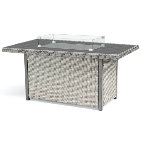Kettler Kettler Palma White Wash Fire Pit Table With Aluminium Slat Top