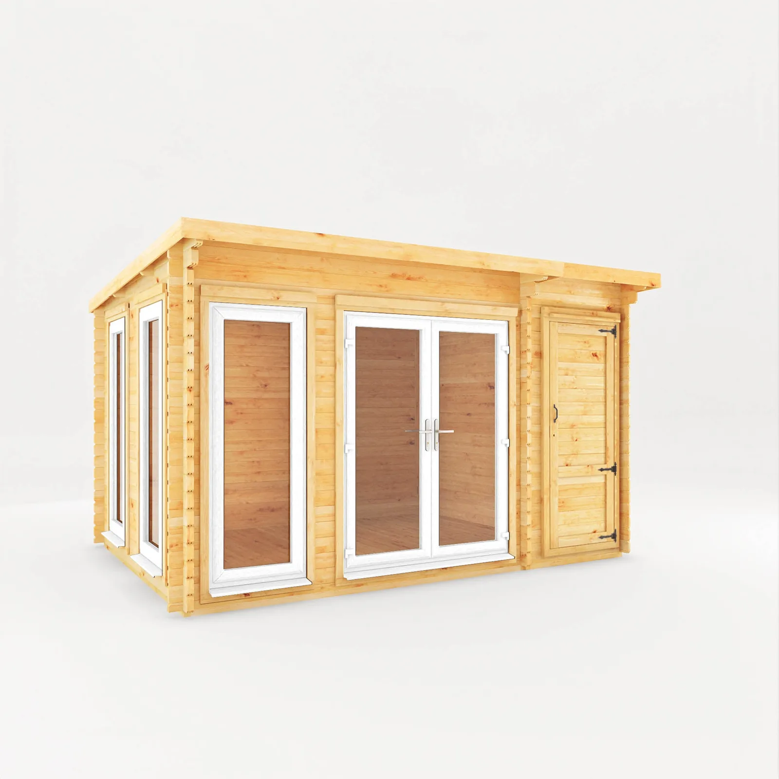 Mercia Garden Products The Studio Pent Log Cabin with Side Shed — view 2 of 8