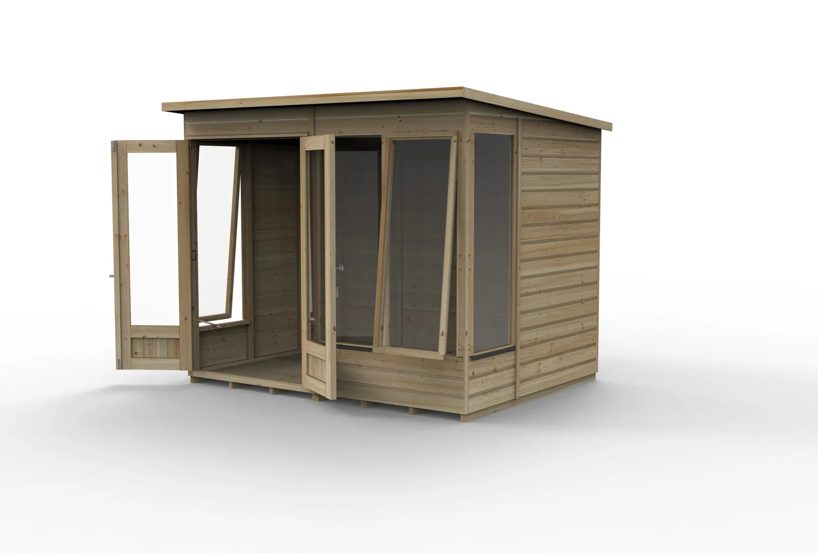 Beckwood Pent Summerhouse 8×6 – Double Door – 4 Windows – 2 Opening — view 3 of 18