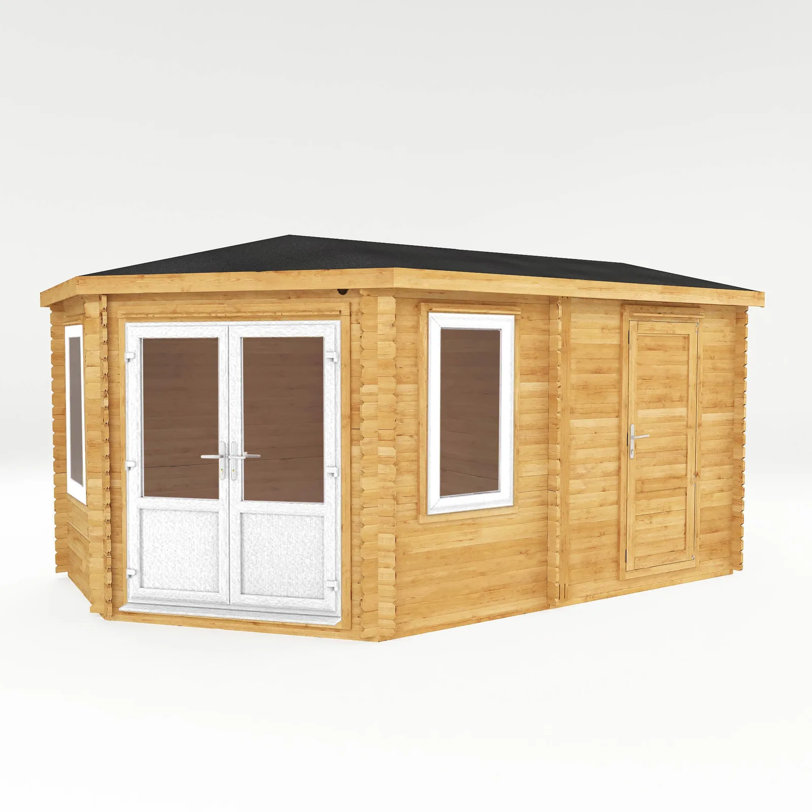 Mercia Garden Products The Corner Log Cabin with Side Shed — view 2 of 4