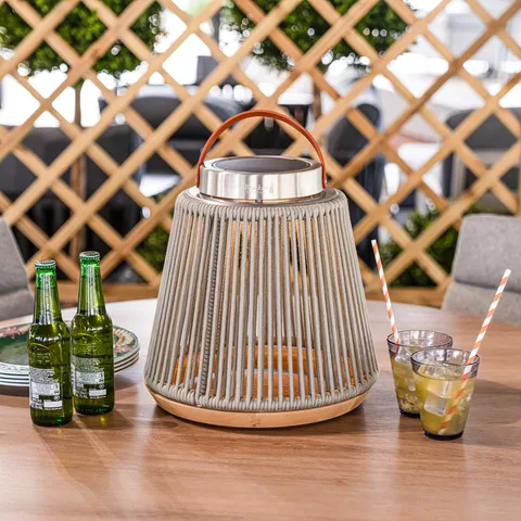 Bracken Outdoors Bracken Outdoors Aurora Curved Light Grey Solar Garden Lantern - Small