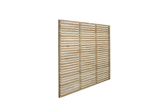 1.8m x 1.8m Pressure Treated Contemporary Slatted Fence Panel — view 3 of 5