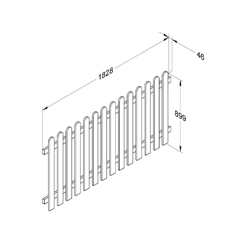1.8m x 0.9m Pressure Treated Heavy Duty Pale Fence Panel — view 3 of 3